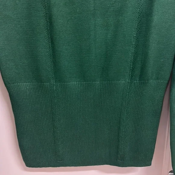 Mango sweater / jersey with stretch, U-neck and long sleeves in green! Size UK L - Picture 4 of 13